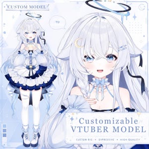 Modelo PNGTuber de medusa luna ángel personalizable / VTuber de anime linda prefabricada / Archivos PSD + PNG en capas / Sin rigging / Descarga digital
