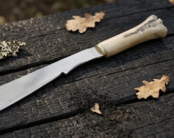 Handmade Predator 2 Elder Knife Replica – Steel Blade, Camel Bone Handle