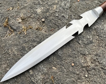 Hand-Forged Viking Leaf Spear - High Carbon Steel Blade, Wooden Handle