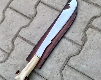 Handmade Predator 2 Elder Knife Replica – Steel Blade, Camel Bone Handle