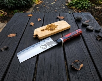 Hand Forged Cu-Mai Carbon Steel Chef Knife: Full Tang Hunting Knife