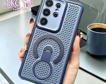 Étui de téléphone antidérapant avec support rotatif et rafraîchissant