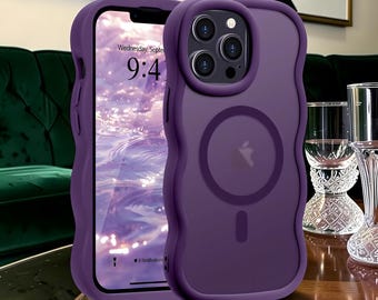 Étui de portable magnétique mat ondulé