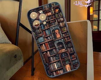 Creative Bookshelf Pattern Shockproof Phone Case