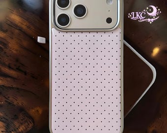 Étui de portable antichoc argenté à pois