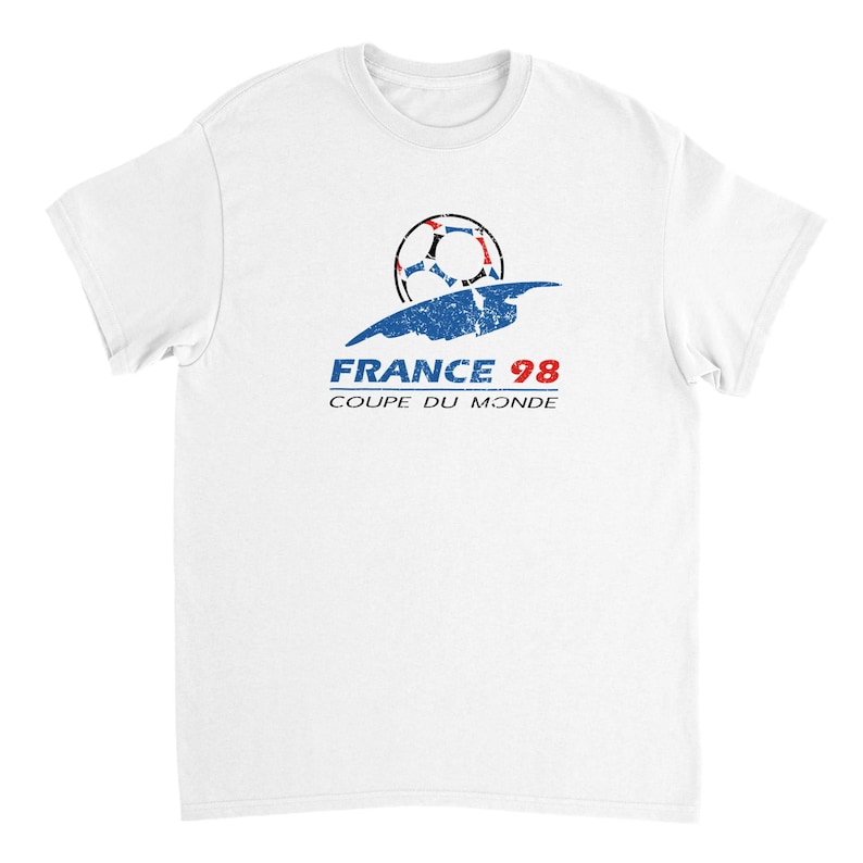 White t-shirt featuring world cup France 98.