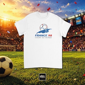 White t-shirt featuring world cup France 98.