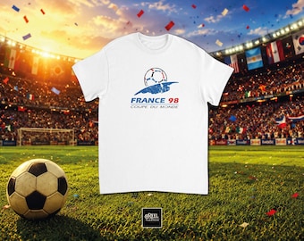 T-shirt | France 98 World Cup | Football tee | France jersey | Vintage football tee | Retro shirt | Vintage tee | Footix | Zidane