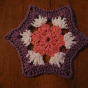 A flower hexagon crochet motif pattern PDF file