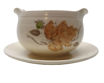 Metlox PoppyTrail "Woodland Gold" Gravy Boat w/ Attached Underplate