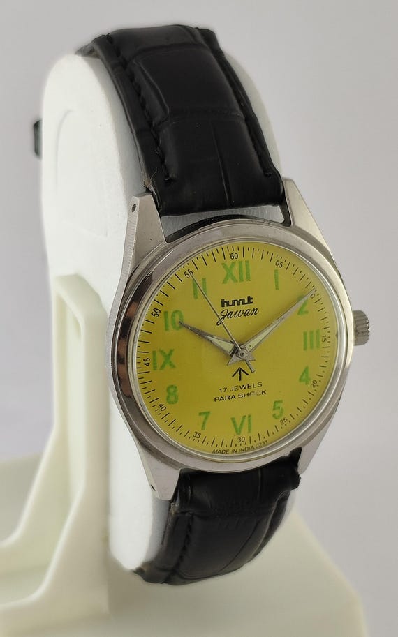 Vintage HMT GAURAV Mechanical Hand-Winding Watch for Men | Yellow Dial | Classic Timepiece