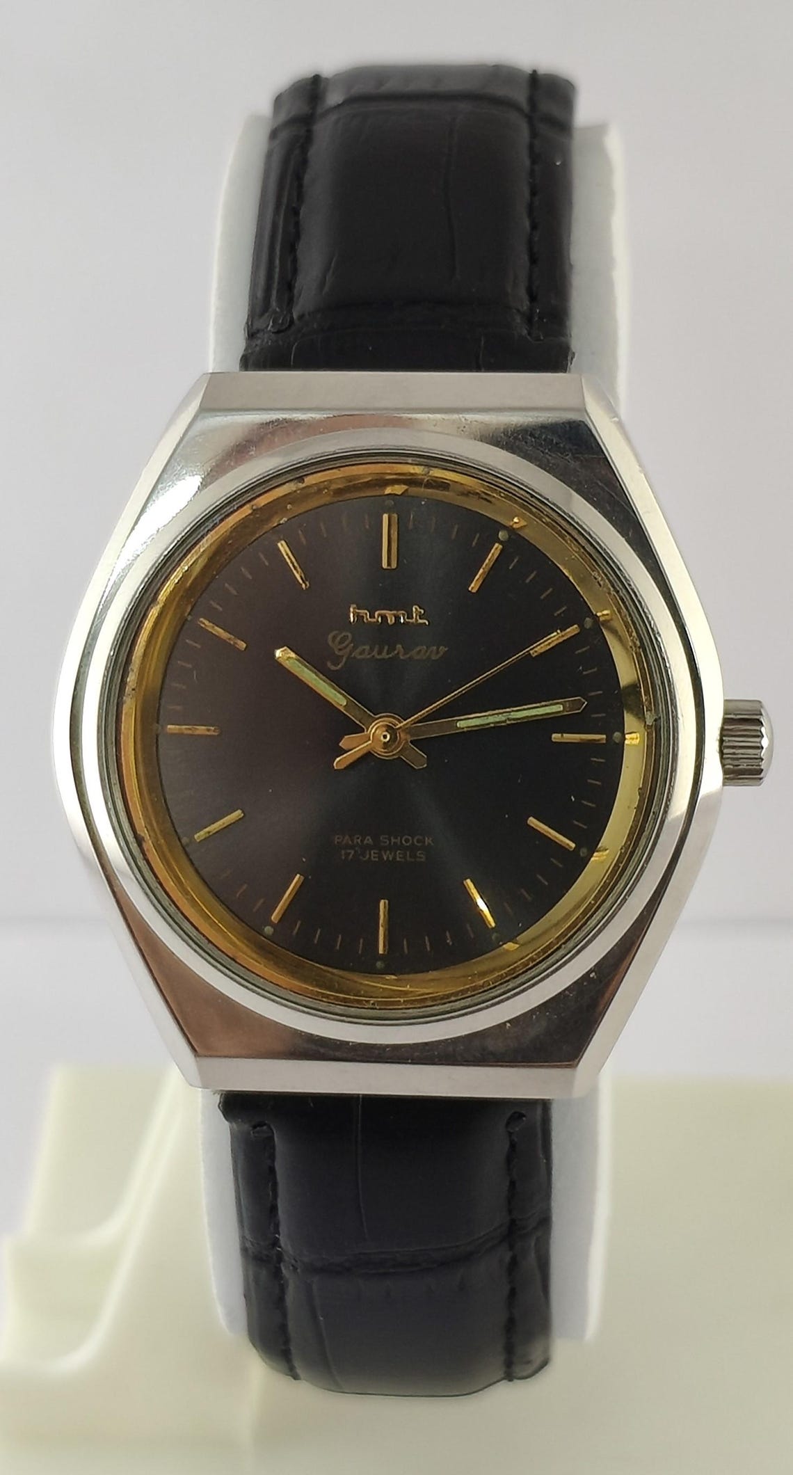 Vintage HMT GAURAV Mechanical Hand-Winding Watch for Men | Gray Dial | Classic Timepiece, foto 2 di 5