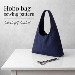 Molde para Bolsa Hobo | Bolsa Tote Minimalista e Despojada (Download em PDF) Molde para Bolsa de Ombro em Lona, Ideal para Iniciantes, Tamanhos A4, A0 e Carta Americana
