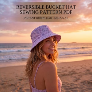 Reversible Bucket Hat Pattern, Beginner Friendly PDF for Sun Hat Sewing