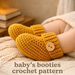 Easy Crochet Baby Booties Pattern, 3-12 Months, Beginner Friendly (PDF Download)