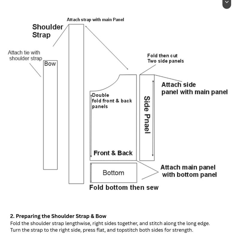 Breeze Bow Tote Bag PDF Sewing Pattern, Beginner Shoulder Bag, 4 Sizes (PDF Download) image 4