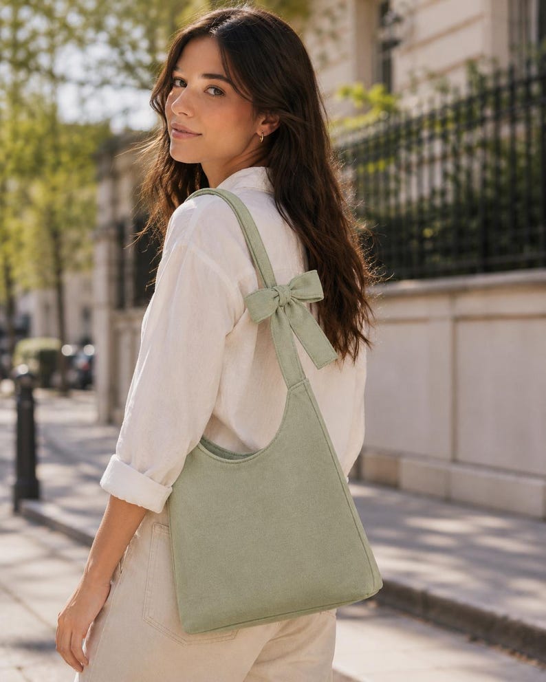 Breeze Bow Tote Bag PDF Sewing Pattern, Beginner Shoulder Bag, 4 Sizes (PDF Download) image 9