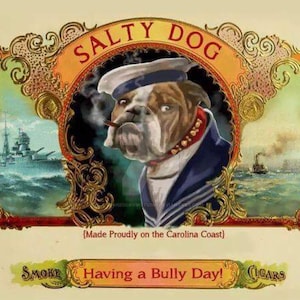 Vintage English Bulldog  Photo Decoupaged on Wood