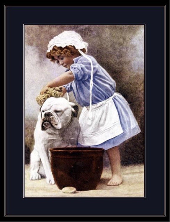 Antique Girl With Dog Picture - Etsy Antique Girl With Dog Picture - Etsy