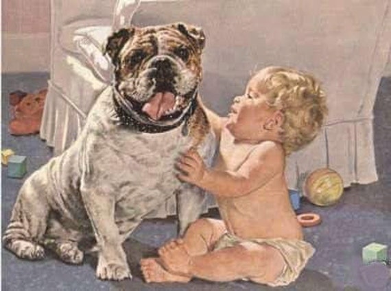 Bulldog Ingles Con Foto De Bebe Decoupaged En Madera Etsy Bulldog Ingles Con Foto De Bebe Decoupaged En Madera Etsy