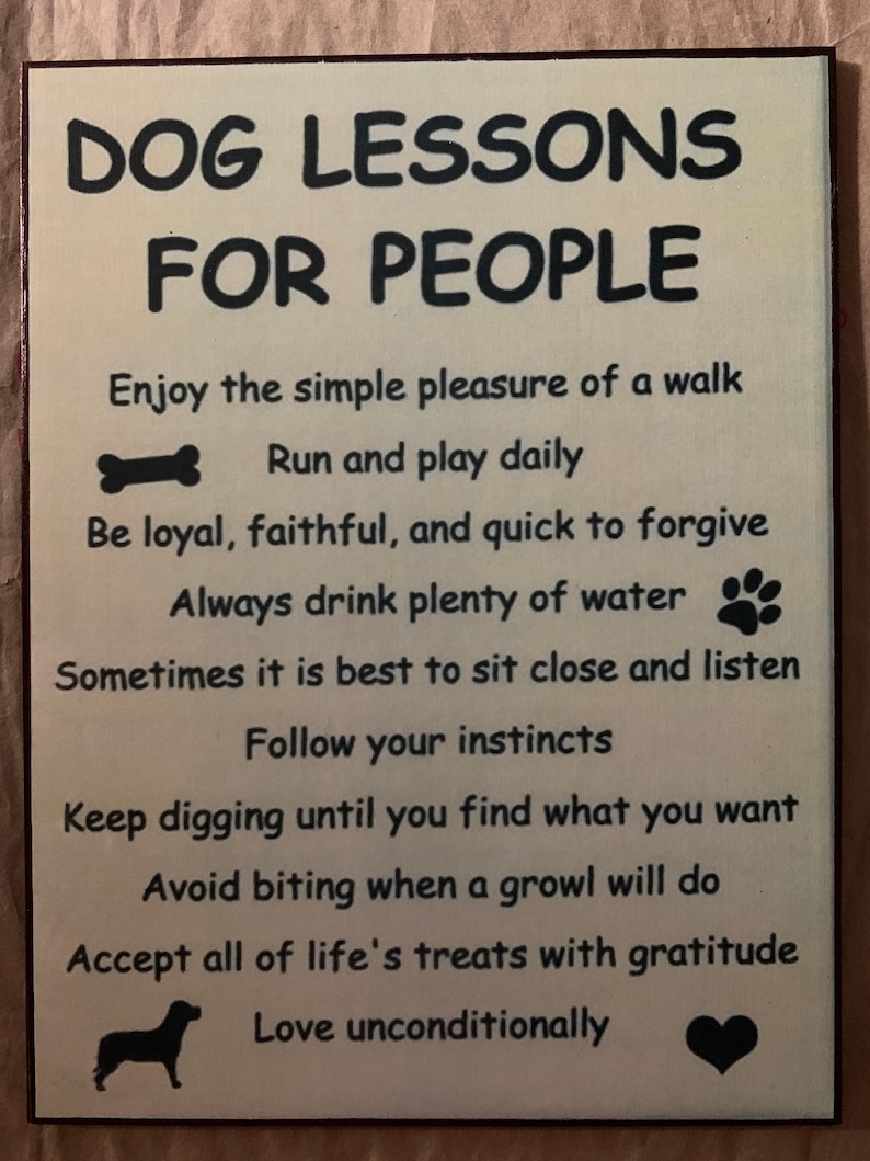 Dog Lessons for People Decoupaged On Wood image 1