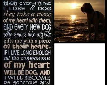 Pet Memorial Poem personalized with your Dog's picture decoupaged on wood