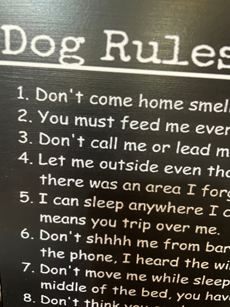 Dog Rules for Humans Decoupaged on Wood Etsy