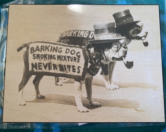 Boston Terrier  Vintage Wooden Decoupage Frame
