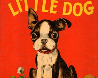 The Playful Little Dog Boston Terrier Vintage Art Decoupaged On Wood