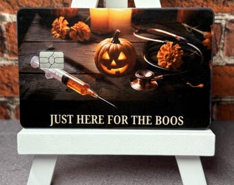 Funny Nurse Halloween Card Skin | Spooky RN Gift (Waterproof Vinyl)