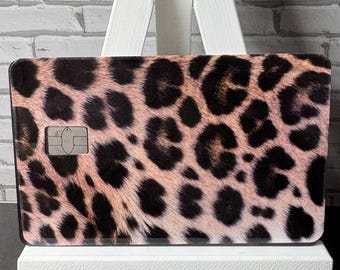Leopard Print Card Skin, Waterproof Vinyl Debit Card Decal