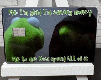 Funny Frog Meme Card Skin, Waterproof Vinyl Debit Sticker