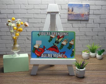 Pegatina para tarjeta de crédito / Presupuesto divertido / Funda para cartera con broma humorística sobre gastos