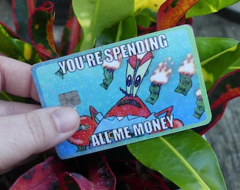 You Spending Money Card Sticker, Waterproof Vinyl Card Cover Decal