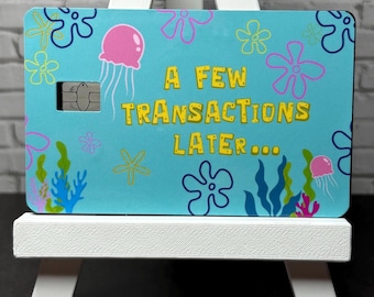 Funny Jellyfish Ocean Card Skin, Waterproof Vinyl Debit Sticker (Gift)