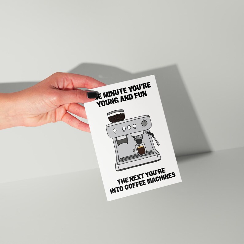 Funny Coffee Machine Birthday Card - Etsy