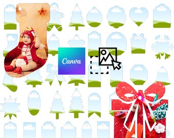 65 Editable Gift Tags Canva Template | Drag & Drop Party Labels (Digital Download)
