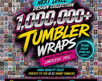 1,000,000+ Tumbler Wraps Bundle, 20 Oz Skinny Sublimation Files (png, svg, eps, dxf, pdf)