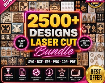 2500+ Laser Cut Designs Bundle | (svg, dxf, png, eps, cdr, pdf) Commercial Use