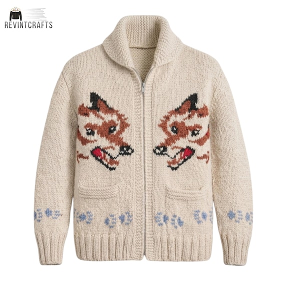 Wolf Cardigan | Hail Mary Inspired Nordic Zip-Up Sweater