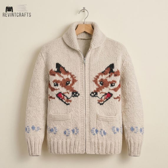 Wolf Cardigan | Hail Mary Inspired Nordic Zip-Up Sweater