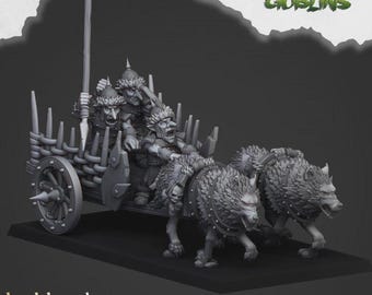 1 Highlands Miniatures Steppe Goblin Chariot