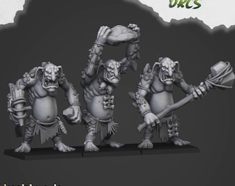 Highlands Miniatures Orkowie Moredhuna Trolle jaskiniowe