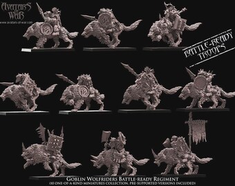 5 awatarów wojennych goblinów jeźdźców wilków