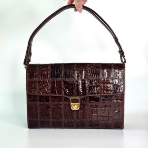 Schokoladenbraune Mosaik-Vintage-Leder-Patchworktasche