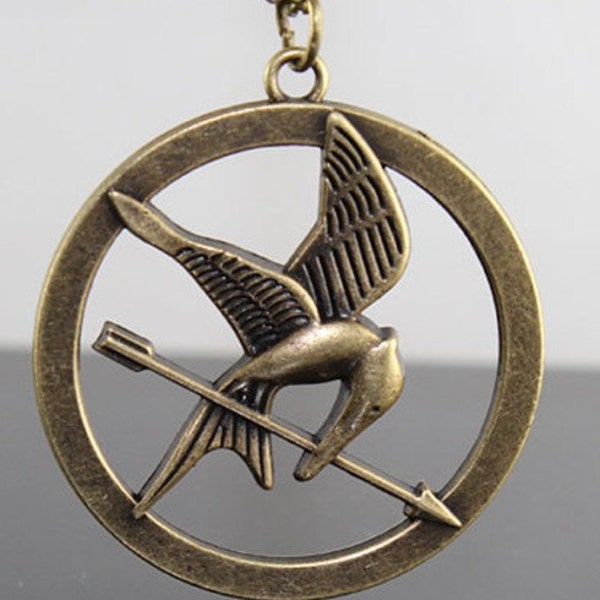 HOT STYLE---The Hunger Games standard pendant ,Inspired Mockingjay Necklace-double side