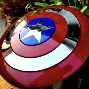 Handmade Captain America Shield Metal Prop Replica Cosplay Shield Heroic Collectible Gift image 8