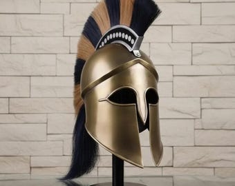 Handmade Spartan Helmet with Horsehair Crest – Corinthian Greek Armor Helmet
