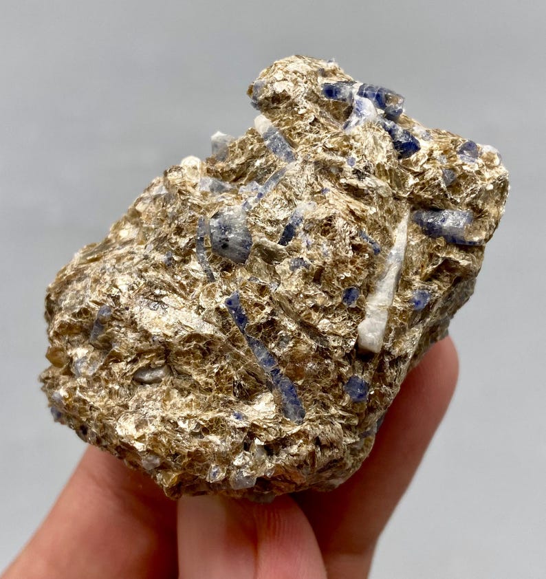 Natural Blue Sapphire Crystals in Mica Matrix Specimen, From ...