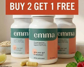 Buy 2 get 1 free Emma Gut Health Supplement - Gas relief, Bloating reief - Physician's Choice - Digestive Support and Immunity Healthcare